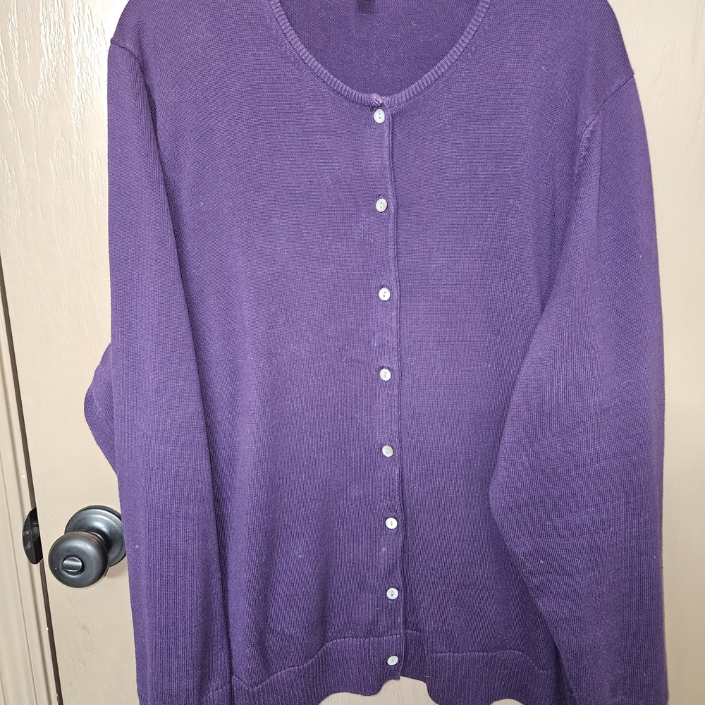Lands' End Women's Purple Cardigan